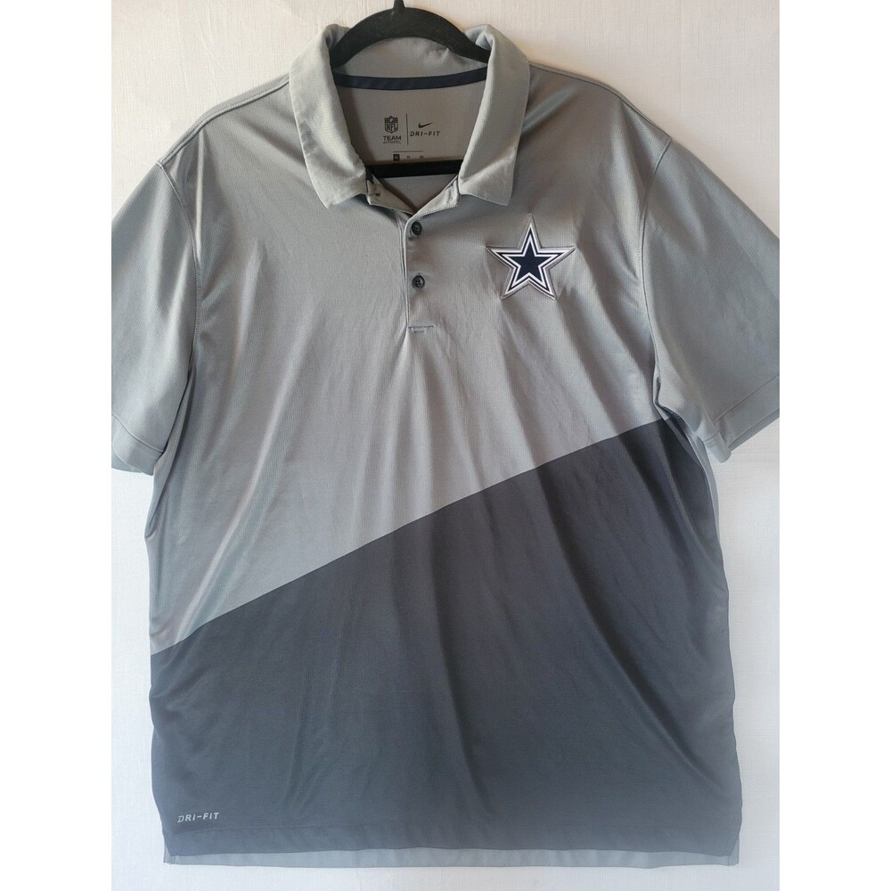 Nike Dri-FIT Dallas Cowboys Polo XL Shirt Gray Black Men’s - Picture 4 of 10